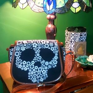Skull print crossbody purse